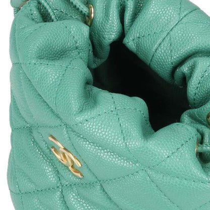 CHANEL Coco Mark Caviar Skin Drawstring Size ONE SIZE