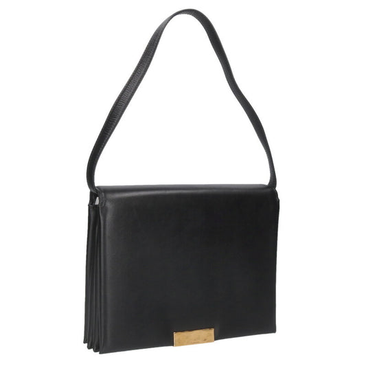 JILSANDER CARNET MD Leather Shoulder Bag Black Size ONE SIZE