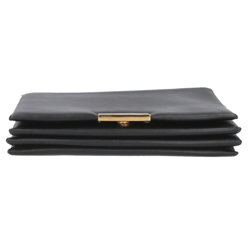 JILSANDER CARNET MD Leather Shoulder Bag Black Size ONE SIZE