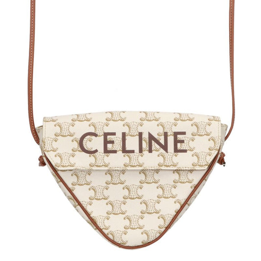 CELINE Triangle Triomphe Logo Shoulder Bag Size ONE SIZE