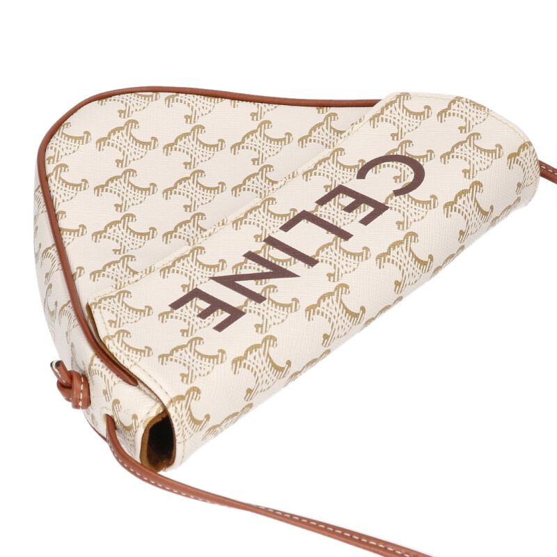 CELINE Triangle Triomphe Logo Shoulder Bag Size ONE SIZE