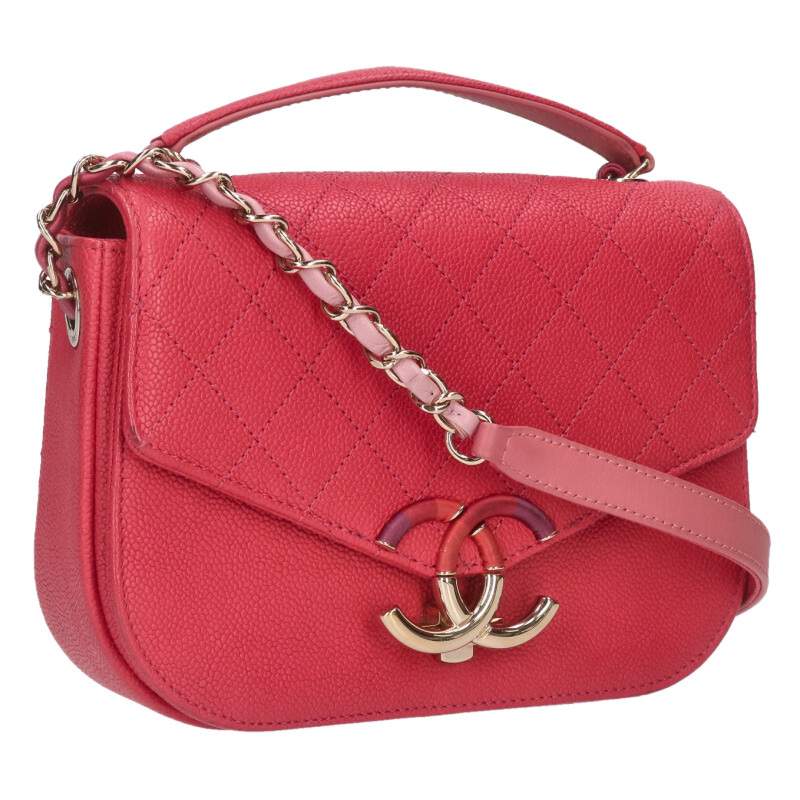 CHANEL Half Coco Mark Caviar Skin Shoulder Bag Size ONE SIZE