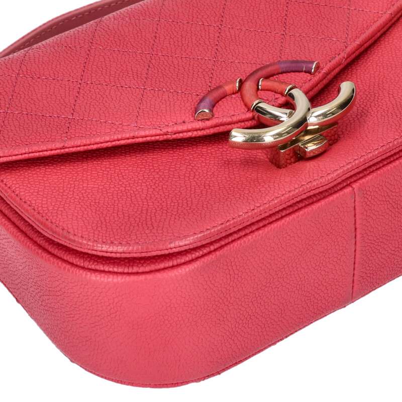 CHANEL Half Coco Mark Caviar Skin Shoulder Bag Size ONE SIZE