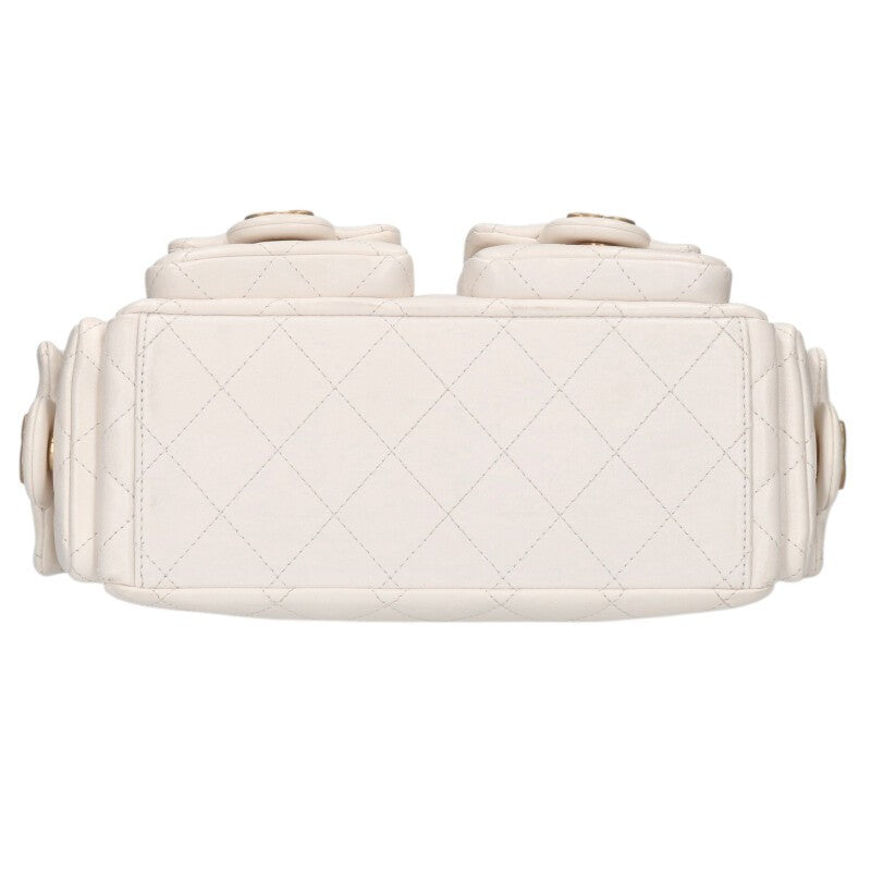 CHANEL Large Shiny Lambskin Hobo Shoulder Bag Size ONE SIZE