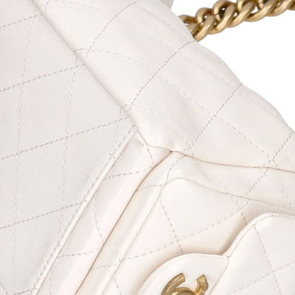 CHANEL Large Shiny Lambskin Hobo Shoulder Bag Size ONE SIZE