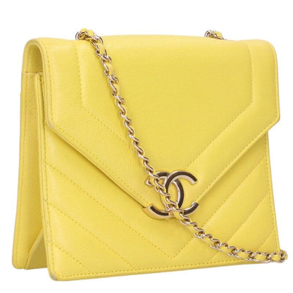 CHANEL Chevron Calfskin Chain Shoulder Bag Size ONE SIZE