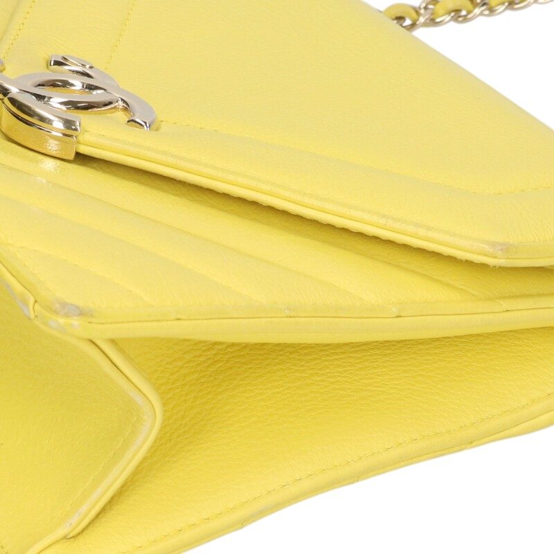 CHANEL Chevron Calfskin Chain Shoulder Bag Size ONE SIZE