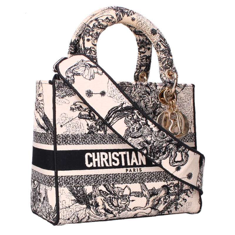 DIOR Lady D-Lite Canvas 2-Way Shoulder Bag Size ONE SIZE