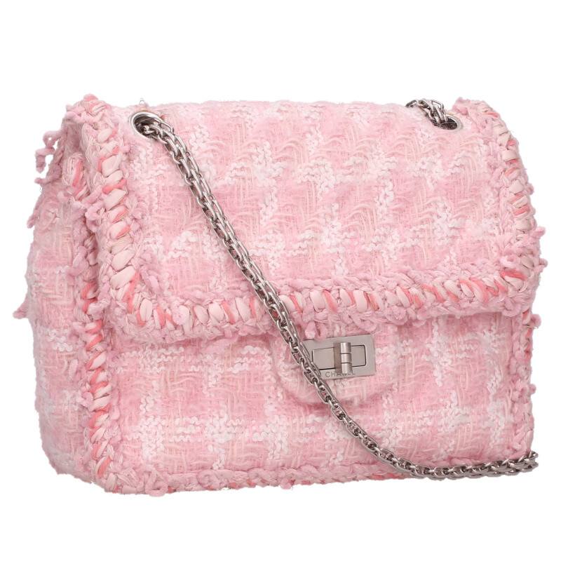 CHANEL 2.55 Tweed Chain Shoulder Bag Size ONE SIZE