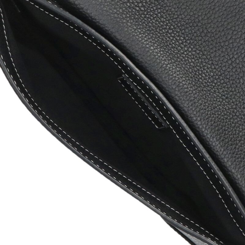 DIOR Saddle Calfskin Shoulder Bag Black/Silver Size ONE SIZE