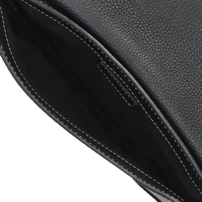 DIOR Saddle Calfskin Shoulder Bag Black/Silver Size ONE SIZE