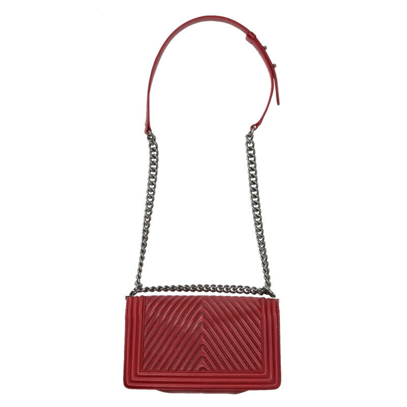CHANEL Boy Chanel 25 Chevron Lambskin Chain Size ONE SIZE