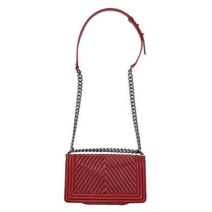 CHANEL Boy Chanel 25 Chevron Lambskin Chain Size ONE SIZE