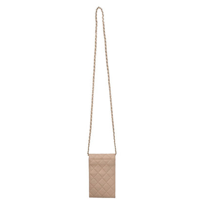CHANEL Pink Quilted Chain Phone Case Shoulder Size ONE SIZE