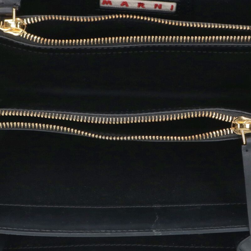 MARNI Black Leather Trunk Shoulder Bag Size ONE SIZE