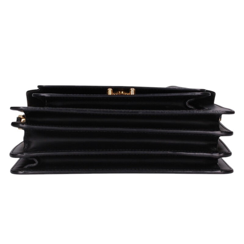 MARNI Black Leather Trunk Shoulder Bag Size ONE SIZE