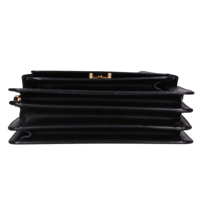 MARNI Black Leather Trunk Shoulder Bag Size ONE SIZE