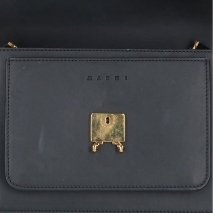 MARNI Black Leather Trunk Shoulder Bag Size ONE SIZE