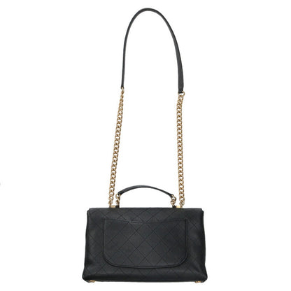 CHANEL Black Coco Mark Quilted Chain Shoulder Size ONE SIZE