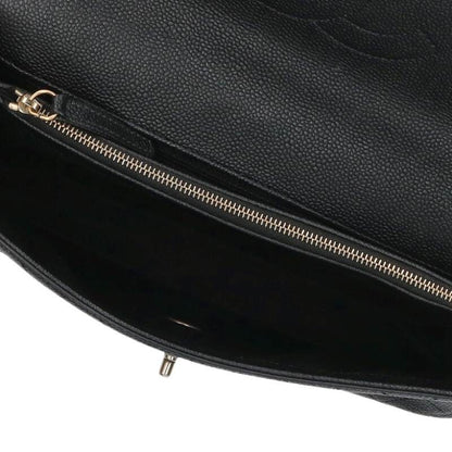 CHANEL Black Coco Mark Quilted Chain Shoulder Size ONE SIZE