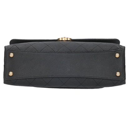 CHANEL Black Coco Mark Quilted Chain Shoulder Size ONE SIZE