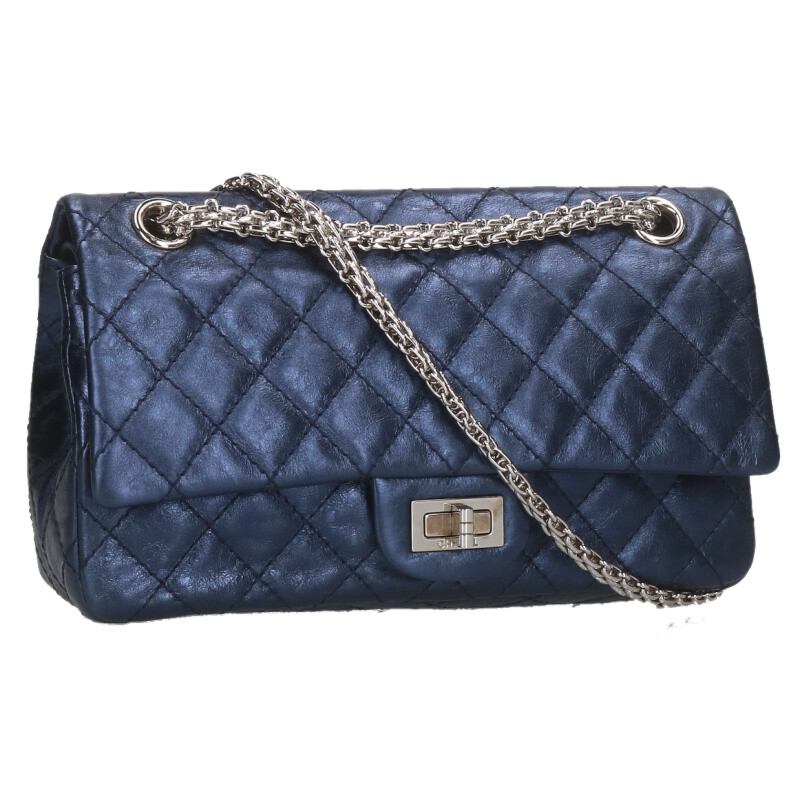 CHANEL 2.55 Calfskin W Flap Chain Shoulder Bag Size ONE SIZE