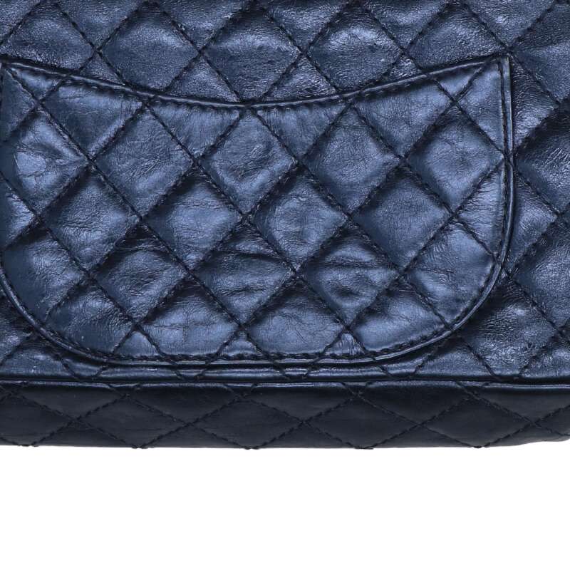CHANEL 2.55 Calfskin W Flap Chain Shoulder Bag Size ONE SIZE