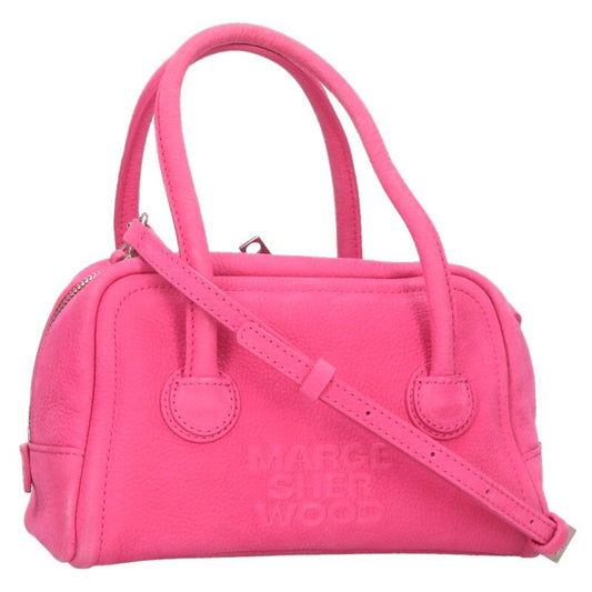 MARGE SHERWOOD Logo Leather Shoulder Bag Pink Size ONE SIZE