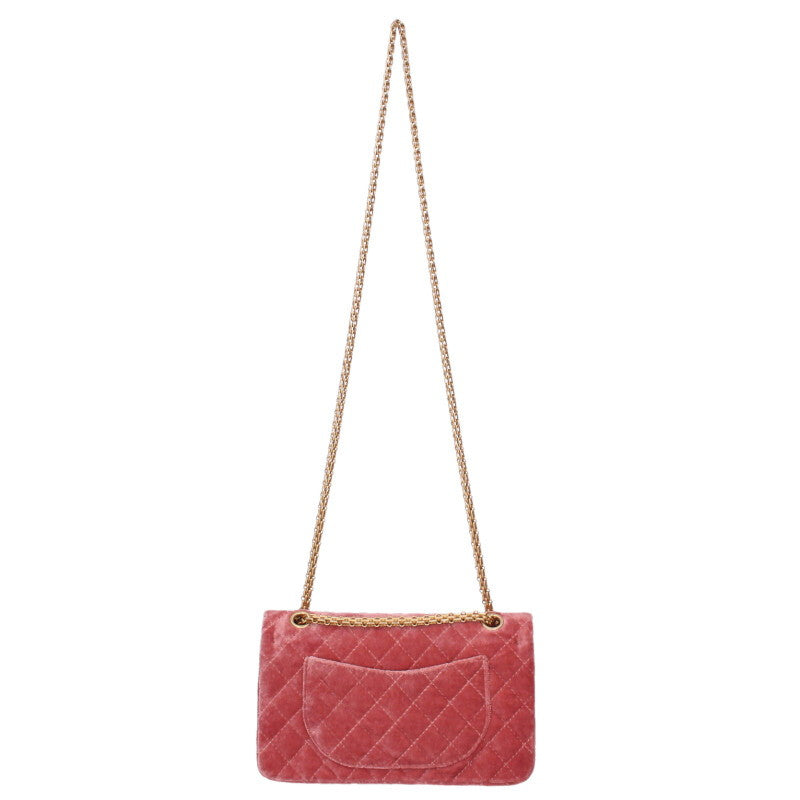 CHANEL 2.55 Velvet W Flap Chain Shoulder Bag Size ONE SIZE