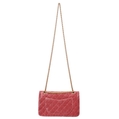 CHANEL 2.55 Velvet W Flap Chain Shoulder Bag Size ONE SIZE