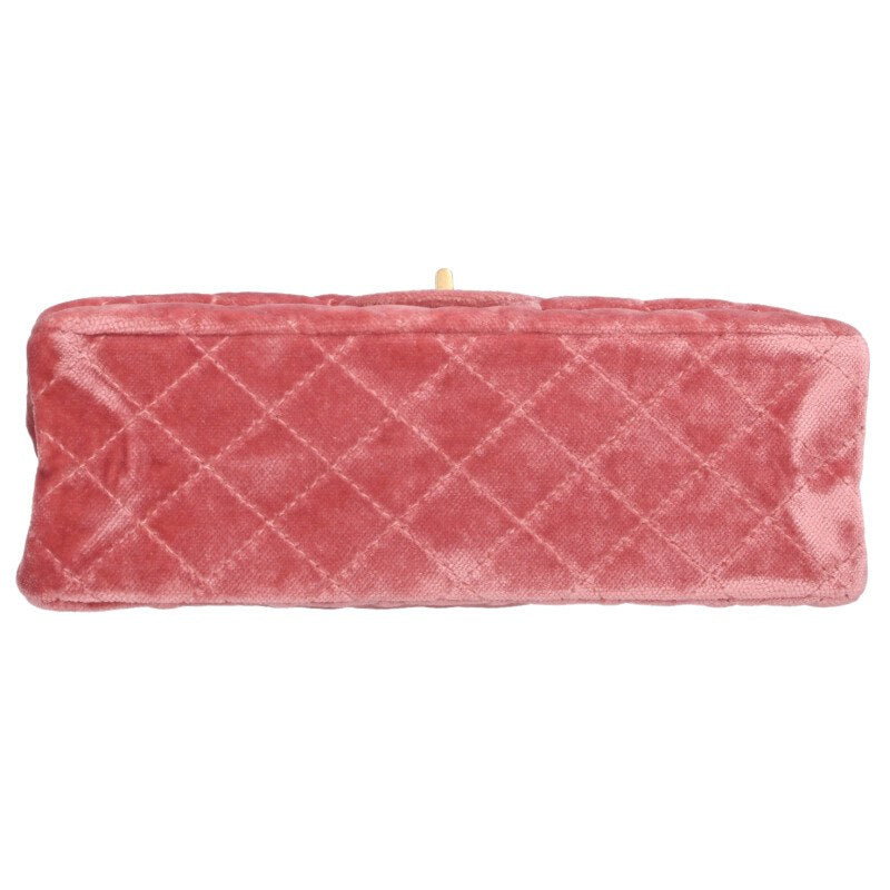 CHANEL 2.55 Velvet W Flap Chain Shoulder Bag Size ONE SIZE
