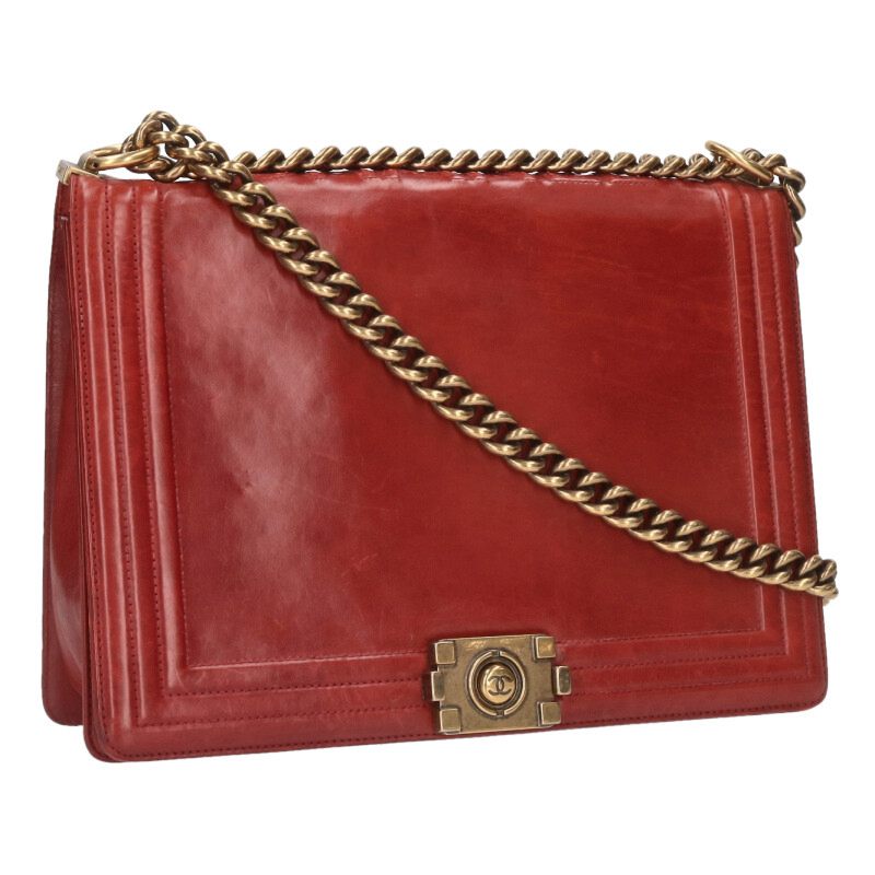 CHANEL Boy Chanel 30 Logo Calfskin Chain SHB Size ONE SIZE