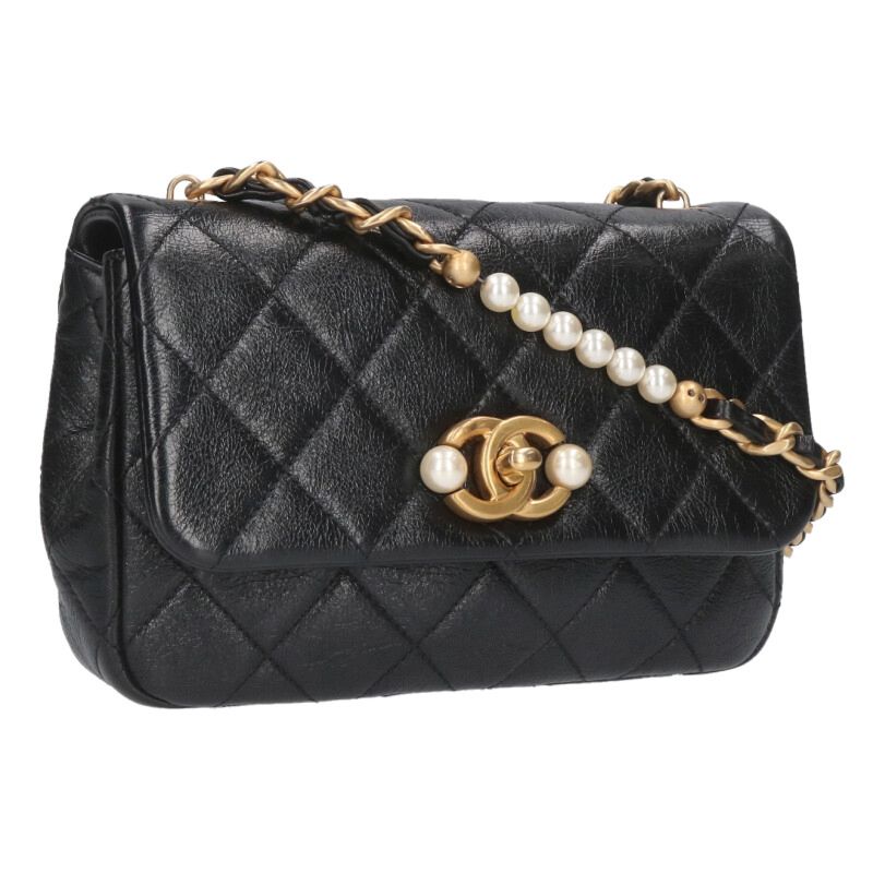 CHANEL Matelasse Aged Calfskin Pearl Chain SHB Size ONE SIZE