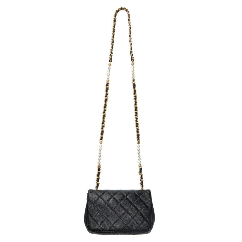 CHANEL Matelasse Aged Calfskin Pearl Chain SHB Size ONE SIZE