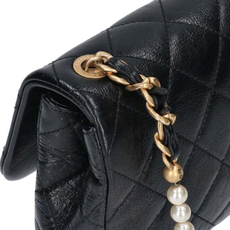 CHANEL Matelasse Aged Calfskin Pearl Chain SHB Size ONE SIZE