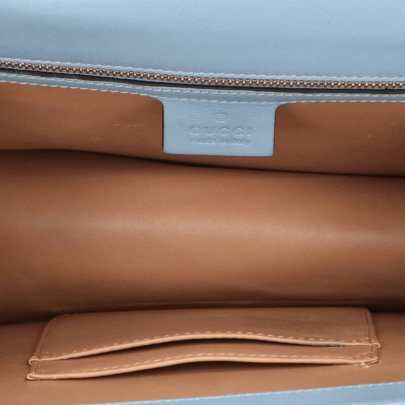 GUCCI Sylvie Crocodile Shoulder Bag Light Blue Size ONE SIZE