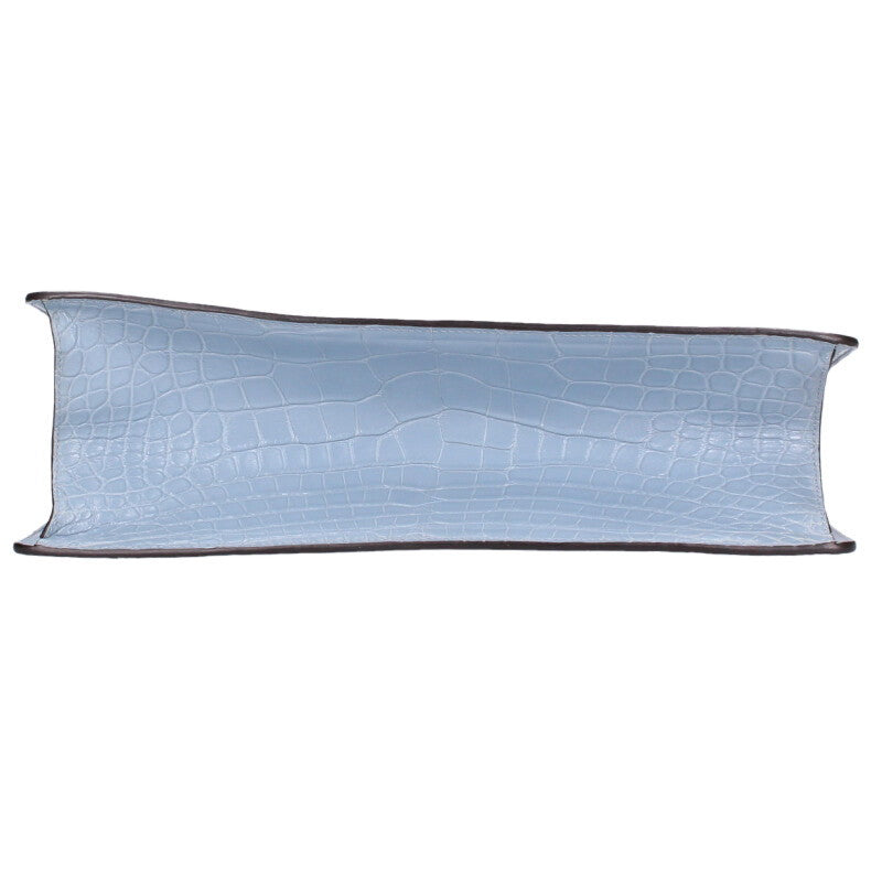 GUCCI Sylvie Crocodile Shoulder Bag Light Blue Size ONE SIZE
