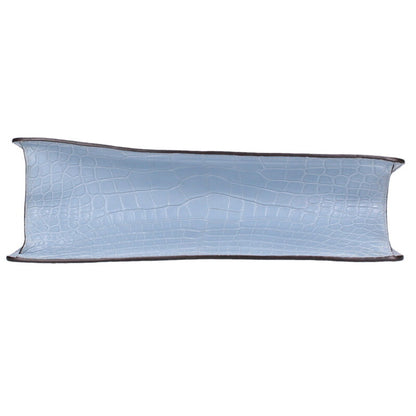 GUCCI Sylvie Crocodile Shoulder Bag Light Blue Size ONE SIZE