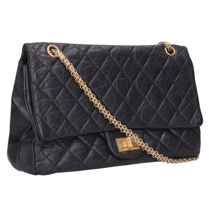 CHANEL 2.55 Double Flap Chain Bag Black/Gold Size ONE SIZE