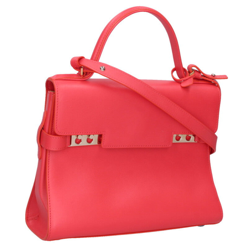 DELVAUX Tempête MM Calfskin Bag Red Size ONE SIZE