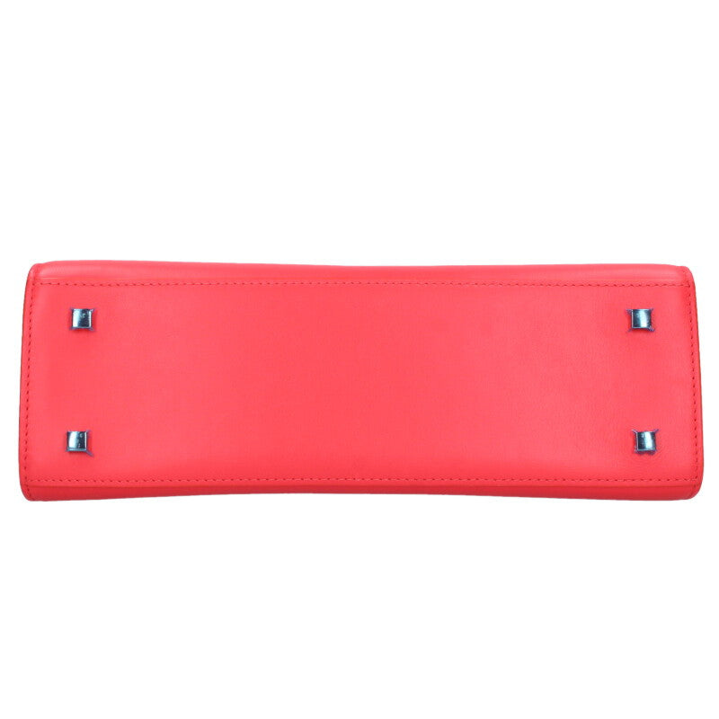 DELVAUX Tempête MM Calfskin Bag Red Size ONE SIZE