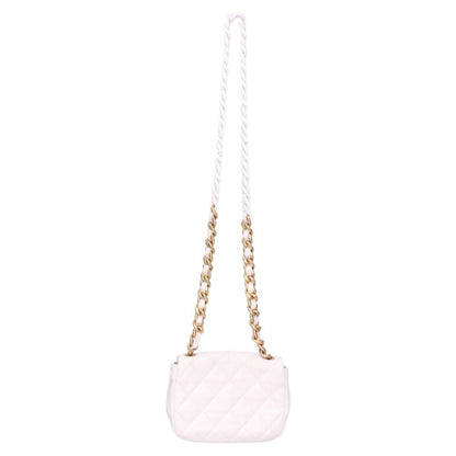 CHANEL Mini Matelasse Lambskin Chain Bag White Size ONE SIZE