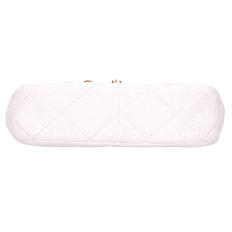 CHANEL Mini Matelasse Lambskin Chain Bag White Size ONE SIZE