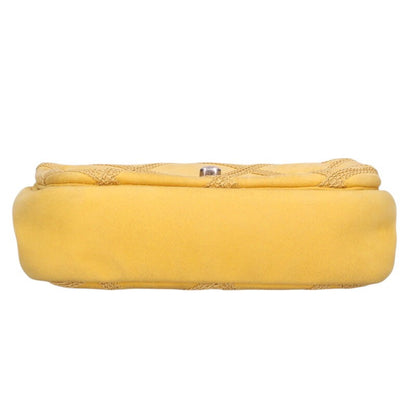 CHANEL Quilted Canvas Chain Bag Yellow Size ONE SIZE