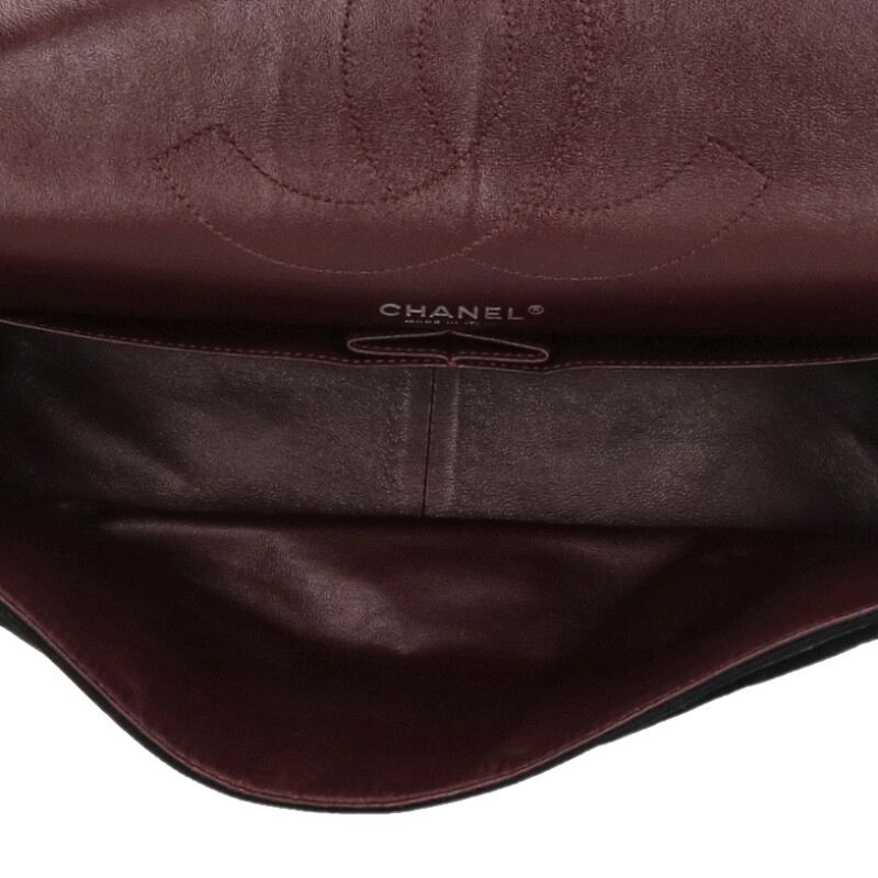 CHANEL 2.55 Double Flap Jersey Bag Black Size ONE SIZE