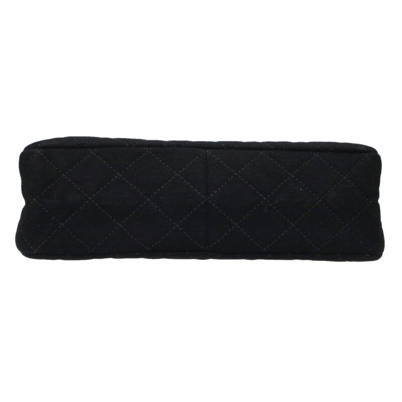 CHANEL 2.55 Double Flap Jersey Bag Black Size ONE SIZE
