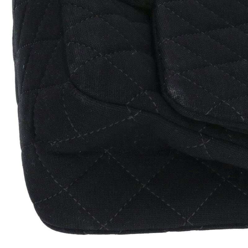 CHANEL 2.55 Double Flap Jersey Bag Black Size ONE SIZE