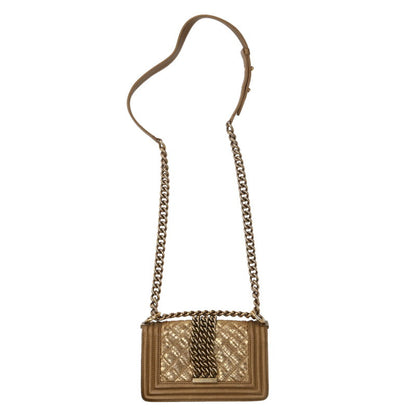 CHANEL Boy Chanel 20 Python Chain Bag Gold Size ONE SIZE
