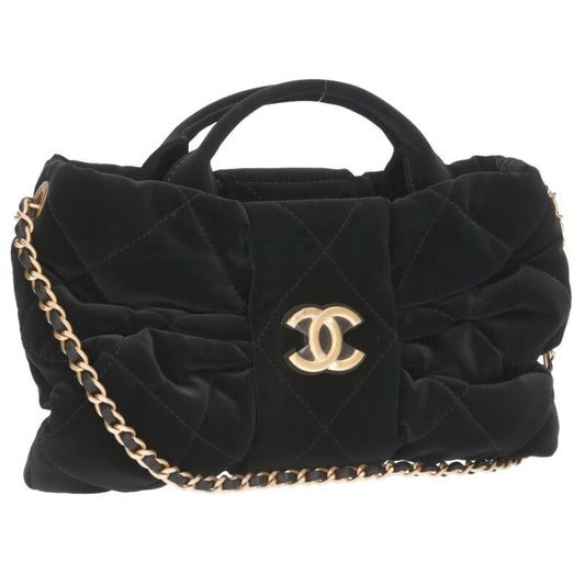 CHANEL Mini Bow Velvet Bag Black/Gold Size ONE SIZE