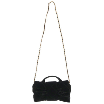 CHANEL Mini Bow Velvet Bag Black/Gold Size ONE SIZE